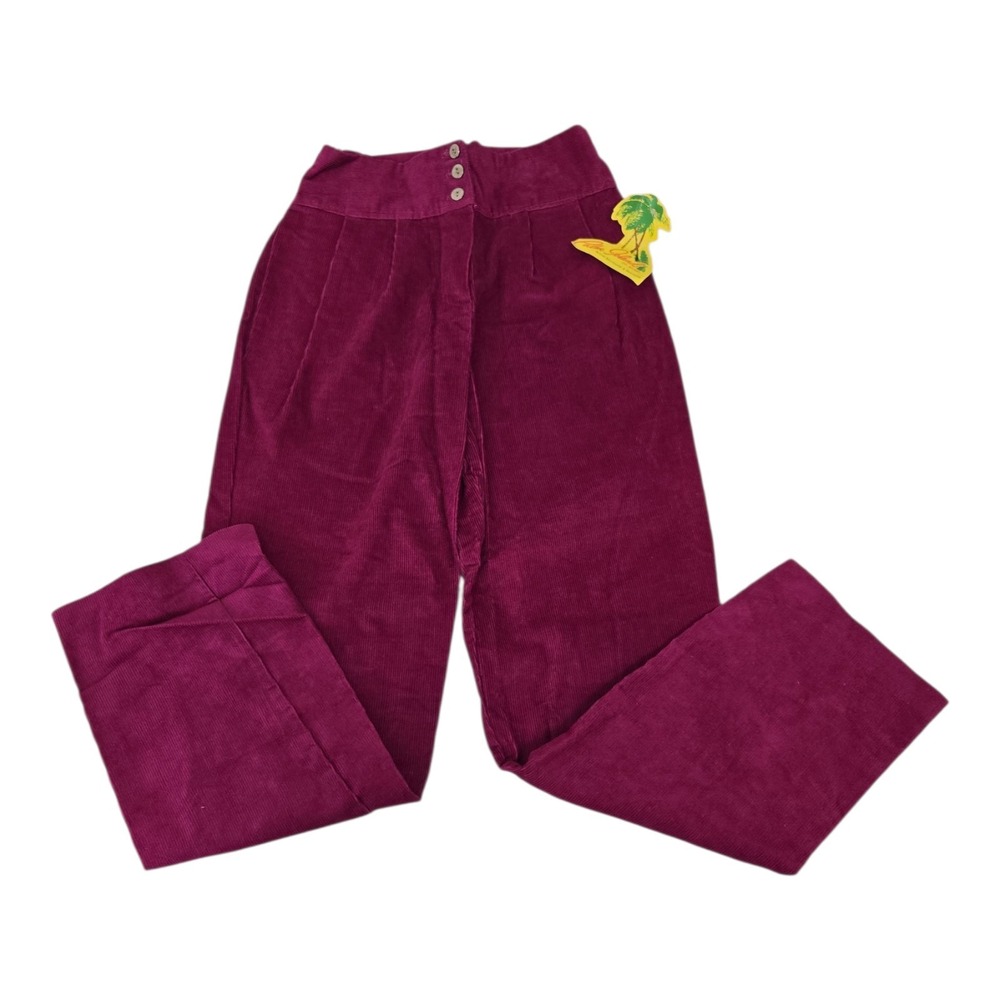Vintage‎ Palm Island Fuchsia Corduroy Pants Girls Size 10 Pleated Front